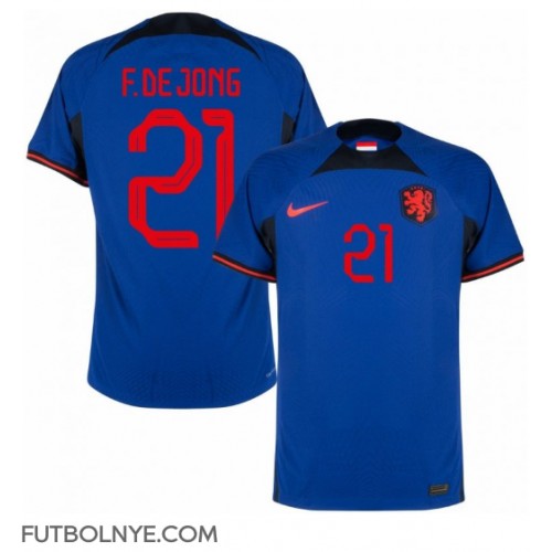 Camiseta Países Bajos Frenkie de Jong #21 Visitante Equipación Mundial 2022 manga corta